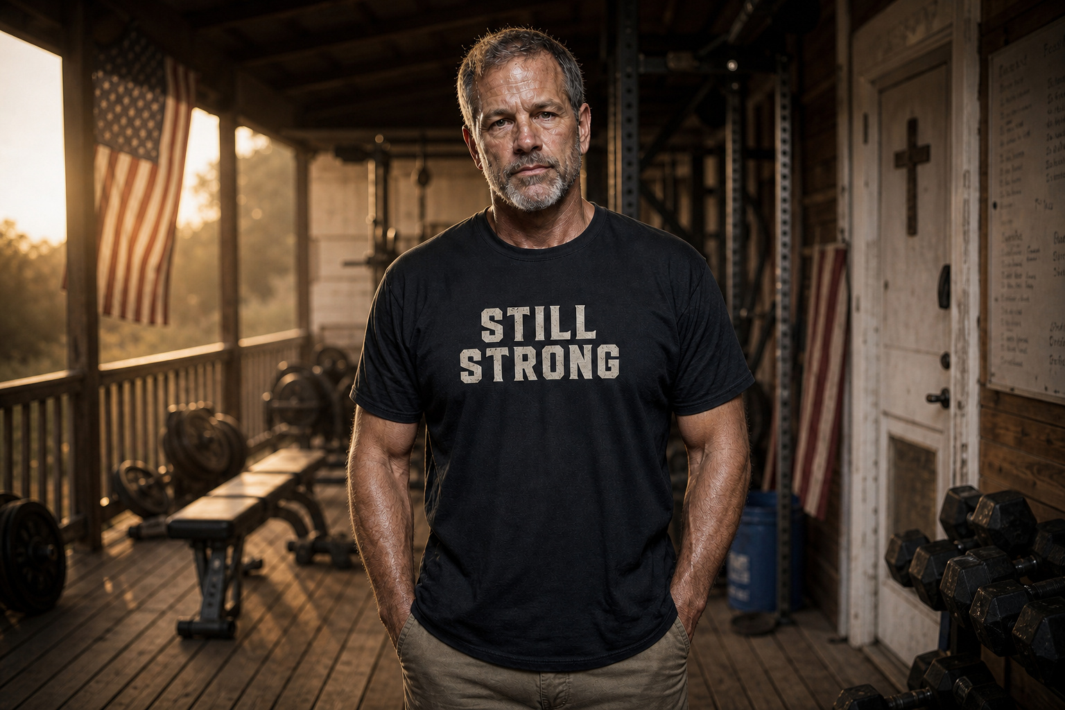 Stacked Logo Tee — Black